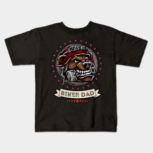 Biker Dad Bear Kids T-Shirt